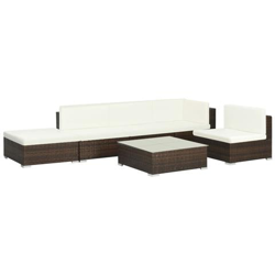 Set Divani Da Giardino 16 Pz In Polyrattan Marrone características