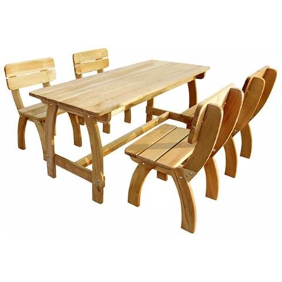 Set da Pranzo per Esterni 5 pz in Legno di Pino Impregnato