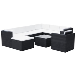 27 Pz Set Mobili Da Giardino Polirattan Nero características