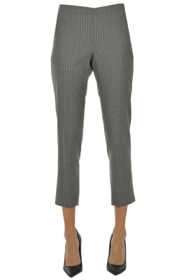 Pinstriped wool trousers
