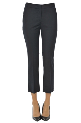 Cropped wool-blend trousers