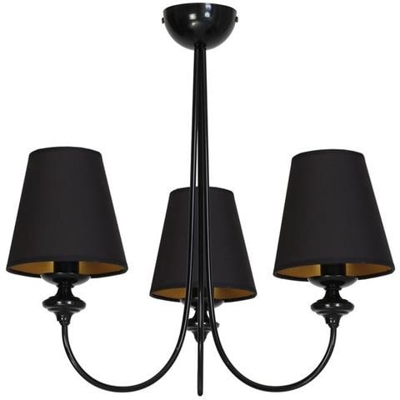 Lampada A Sospensione Dahlia, Lampadario, Da Soffitto, Nero In Metallo, Tessuto, 54 X 54 X 50 Cm, 3 X E14, 40w