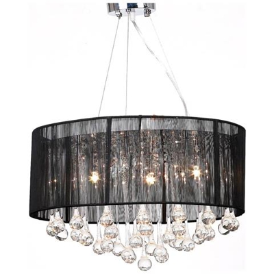 Lampadario Moderno con 85 Cristalli Nero