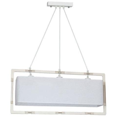 Lampada A Sospensione Vega, Lampadario, Da Soffitto, In Metallo, Legno, Tessuto, 71,5 X 14,5 X 80 Cm, 3 X E27, 60w