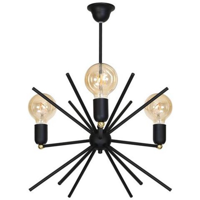 Lampada A Sospensione Gemini, Lampadario, Da Soffitto, Nero In Metallo, 44 X 44 X 60 Cm, 3 X E27, 60w