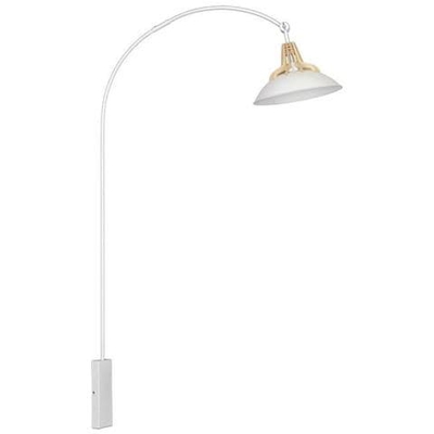 Lampada A Parete Lilus, Applique, Bianco In Metallo, Legno, 65 X 37 X 163 Cm, 1 X E27, 60w