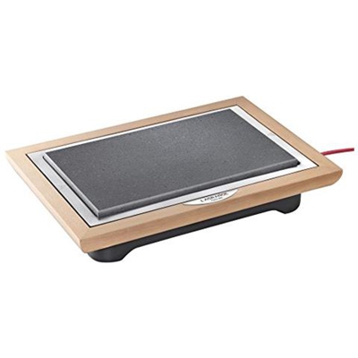 199002 Griglia di contatto Da tavolo Elettrico 1100W Nero, Legno barbecue e bistecchiera