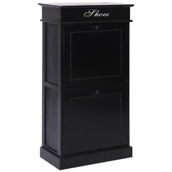 Scarpiera Nera 50x28x98 Cm In Legno Di Paulownia precio