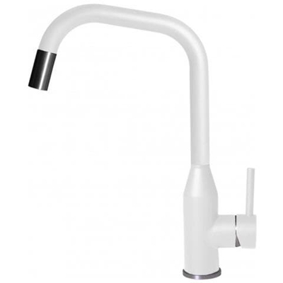 Miscelatore Monocomando con canna girevole e doccetta estraibile Dora Plus 20x38 cm Keratek Plus White Bianco Assoluto 96