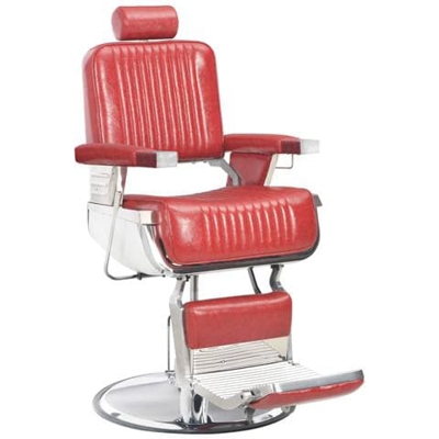 Poltrona Da Barbiere Rossa 68x69x116 Cm In Similpelle