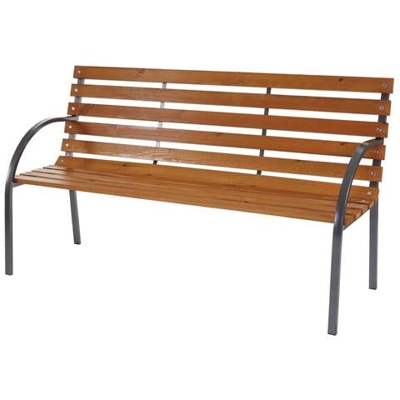Panchina Giardino Leoben Legno Di Pino Laccato Piedi In Metallo 58x150x88cm