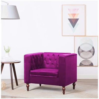 Poltrona Con Rivestimento In Velluto 86x67x71 Cm Viola