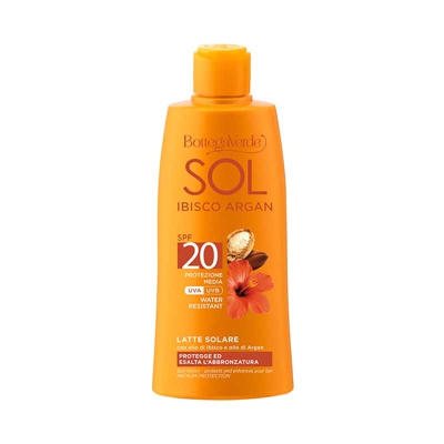 SOL Ibisco Argan - Latte solare - protezione media SPF20 - water resistant