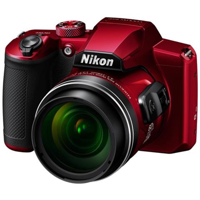 Fotocamera Bridge Coolpix B600 Sensore CMOS 16 Mpx Zoom Ottico 60x Filmati Full HD Wi-Fi Colore Rosso