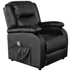 Poltrona Massaggiante Elettrica Ecopelle Nera Tv precio