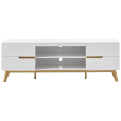 Mobile Tv Scandinavo Bianco Opaco E Rovere Skive en oferta