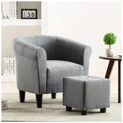 Poltrona Grigio Chiaro In Tessuto en oferta