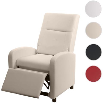 Poltrona Relax Tv Hwc-h18 Regolabile Ecopelle 75x70x99cm Avorio