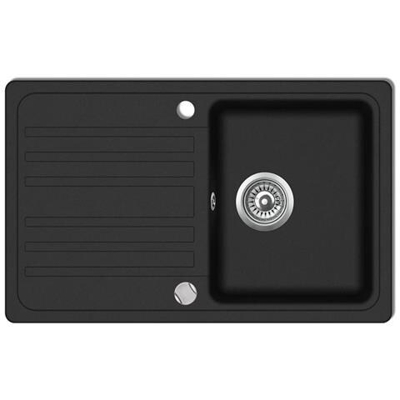 Lavandino Cucina Granito Lavello Singolo Scolapiatti Reversibile Nero