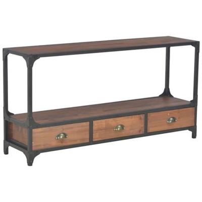 Mobile Porta Tv 3 Cassetti 120x30x60 Cm Legno Massello Di Pino