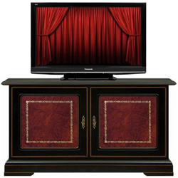 Mobile Tv Credenza antine con vera pelle - L 106 - H 64 cm en oferta