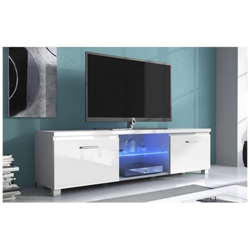 Tv Mobile Led - Porta Tv, Bianco Mate E Nero Laccato, Dimensioni: 100 X 40 X 42 Cm Di Profondità. características