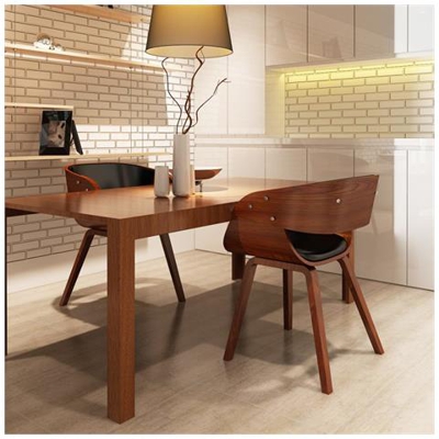 Set Di 2 Sedie In Legno Marrone