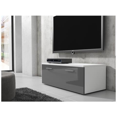 Mobile Da Soggiorno Mobile Tv Porta ''boston'' - 100 Cm - Bianco / Grigio