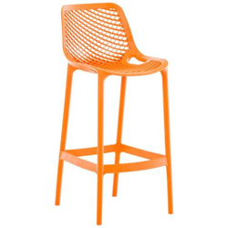 Sgabello Alto Outdoor Air in Polipropilene I Sgabello Impilabile Alt. 75 CM | Sgabello Bar Facile da Pulire I Sedia Design Carico Max 130 kg Arancione características
