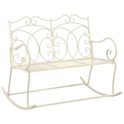 Panchina Da Giardino 104 Cm In Ferro Bianco Anticato características
