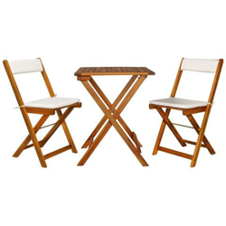 Set Da Bistrò Con Cuscini 7 Pz In Legno Massello Di Acacia precio