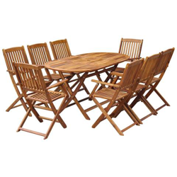 Set Da Pranzo Per Esterni 9 Pz In Legno Massello Di Acacia en oferta
