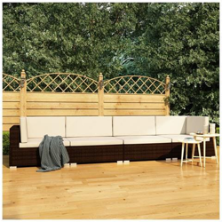 Set Divani Da Giardino 4 Pz Con Cuscini In Polyrattan Marrone características