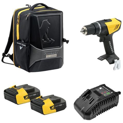 Drill Pack Peugeot Energydrill-14v15 - 2 Batterie 14,4 V 1,5 Ah - 1 Caricatore - Zaino Performer 250310-250307