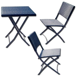 Set giardino in polirattan tavolo e sedia per esterno colore antracite en oferta