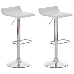 Set 2 Sgabelli Bar Dyn In Similpelle I Coppia Di Sedie Da Cucina Bancone Con Poggiapiedi I 2 Sgabelli Regolabili E Girevoli Bianco características