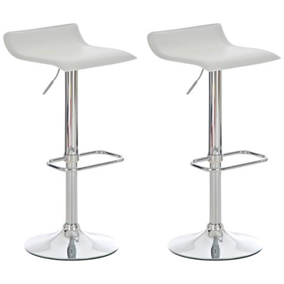Set 2 Sgabelli Bar Dyn In Similpelle I Coppia Di Sedie Da Cucina Bancone Con Poggiapiedi I 2 Sgabelli Regolabili E Girevoli Bianco