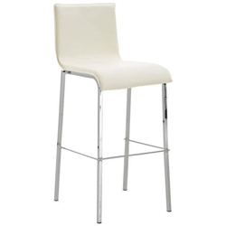 Sgabello Alto da Bar AVOLA in Similpelle | Sgabello da Bancone H 78 cm | Sedia Alta da Cucina in Metallo crema en oferta