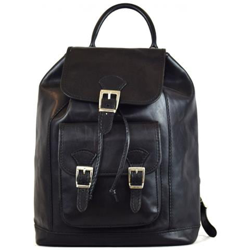 Zaino In Pelle Conciata Al Vegetale Con Tasca Frontale Colore Nero - Pelletteria Toscana Made In Italy - Linea Prestige precio