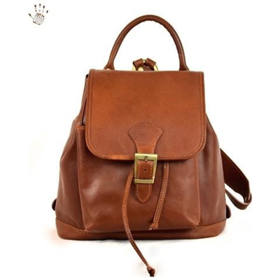 Zaino Donna In Pelle Colore Marrone - Pelletteria Toscana Made In Italy - Linea Prestige