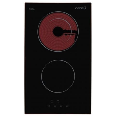 Piano Cottura TD 302 Elettrico 2 Zone Cottura da 30 cm Colore Nero