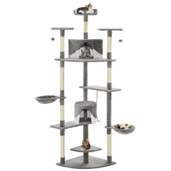 Albero Per Gatti Con Tiragraffi In Sisal 203 Cm Grigio E Bianco precio