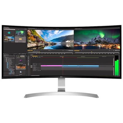 Monitor 34'' LED IPS Curvo 34UC99 21:9 UltraWide, 3440 x 1440, AMD FreeSync 75 Hz, Multitasking, Audio 2.0 14 W, Regolazione Altezza, USB-C