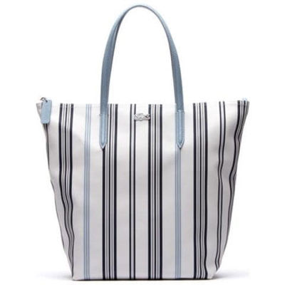 Borsa Donna Shopper L. 12.12 Righe Verticali Unica Bianco Blu