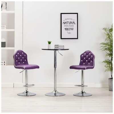 Sgabello Da Bar Viola In Similpelle