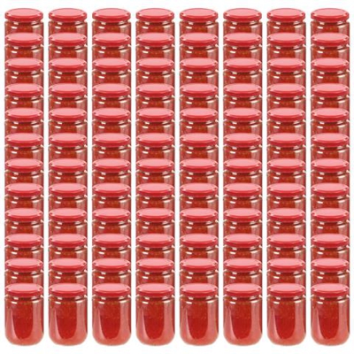 Vasi Per Marmellata In Vetro Coperchio Rosso 96 Pz 230 Ml