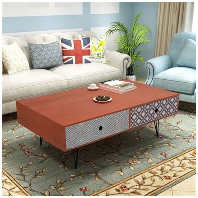 Tavolino Da Caffè 100x60x35 Cm Marrone