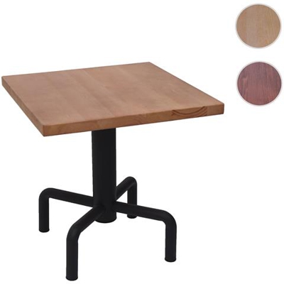 Tavolino Salotto Bistrot Design Industriale Hwc-g68 Mdf Acciaio Legno Chiaro