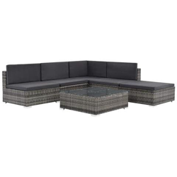 Set Divani Da Giardino 16 Pz In Polyrattan Grigio en oferta