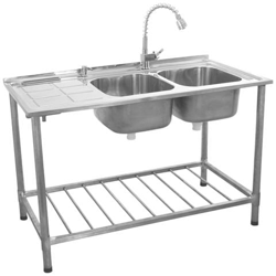 Lavandino Commerciale Per Catering Con Vasca Doppia E Sgocciolatoio Sulla Sx precio